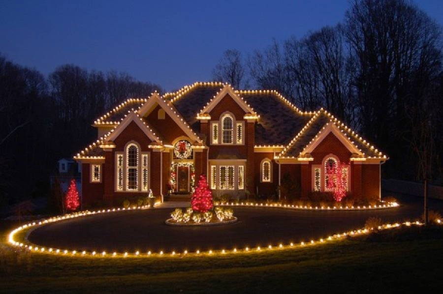 Holiday lighting in Wisconsin.